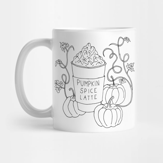 Pumpkin Spice Latte Drink - Black outline only by PrintablesPassions